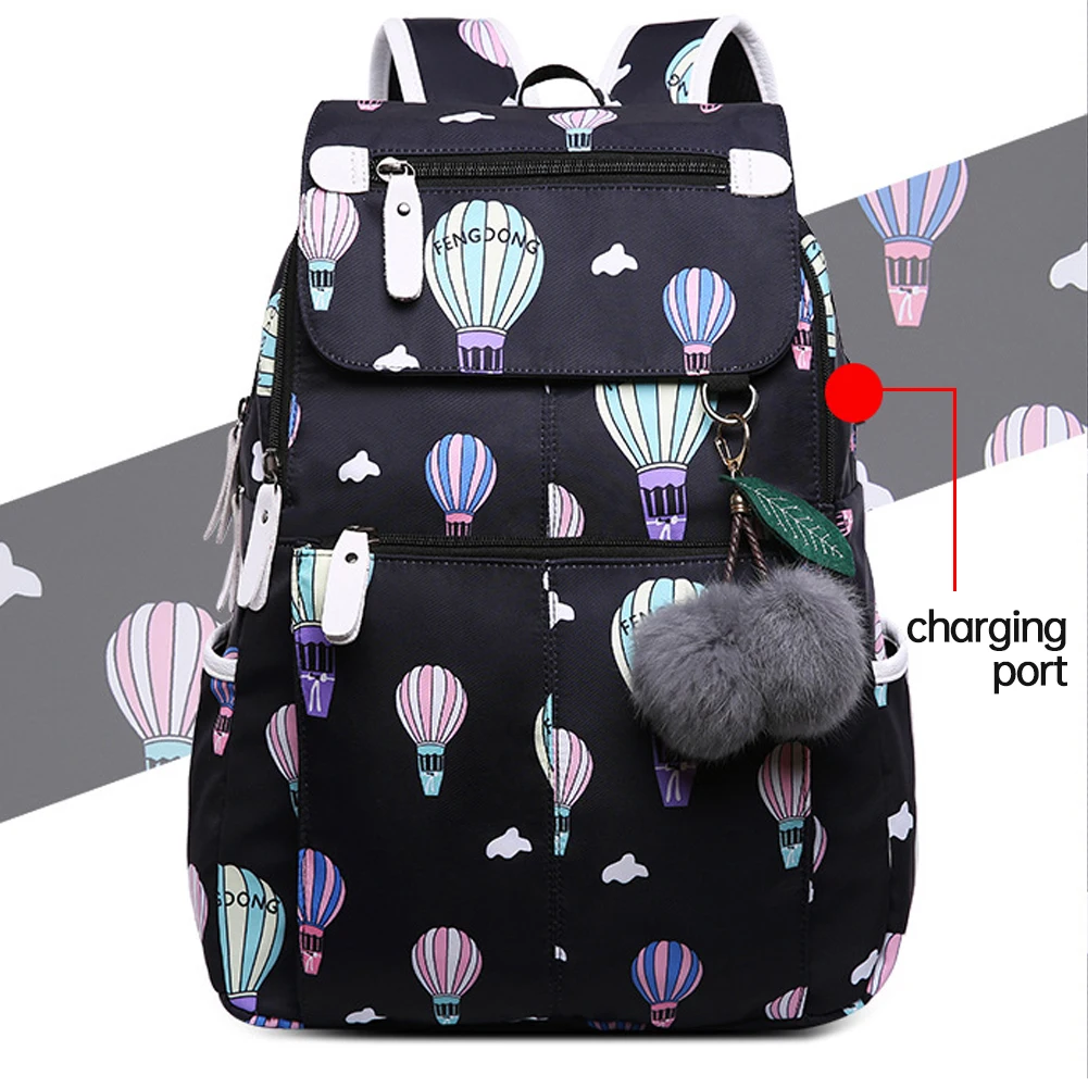 

Школьные ранцы для девочек, женский рюкзак для ноутбука с Usb-разъемом, Детские рюкзаки, школьный ранец с милым котом для девочек-подростков