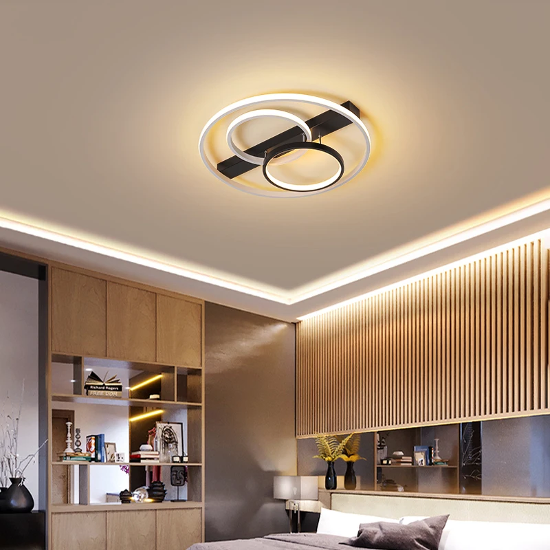 New Design Round LED Ceiling Lights For Bedroom Living Room Kitchen Loft Villa Studyroom Indoor Home Lamps Fixtures AC90-260V