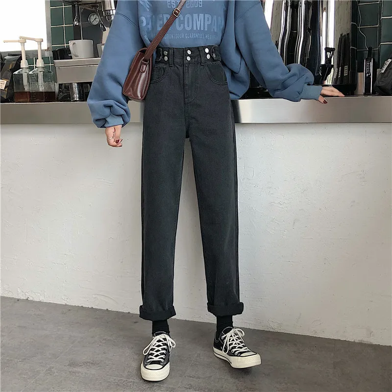 

DD0104 High waist slimming jeans women's new loose and versatile wide-leg straight-leg pants jeans