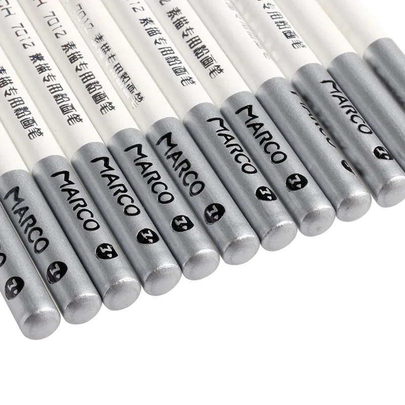 

12pcs White Fine Art Drawing Non-toxic Base Pastel Pencils Set for artist Sketch R66F