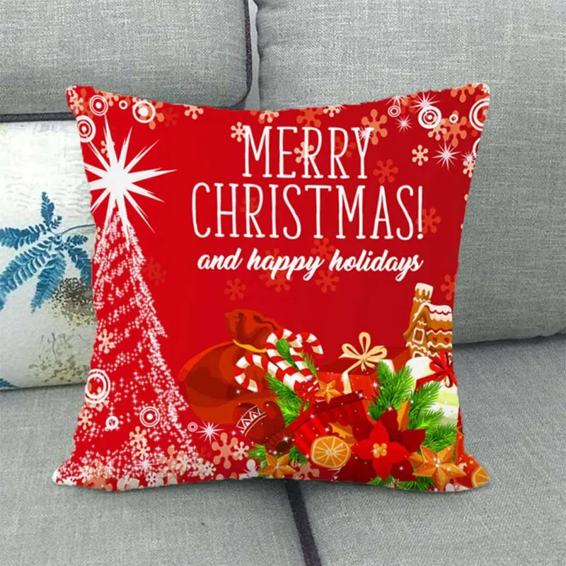 

Christmas Pillow Cover For Home Decor New Year Decorative Pillows 45*45 sofa Cushion Covers Decorations Case