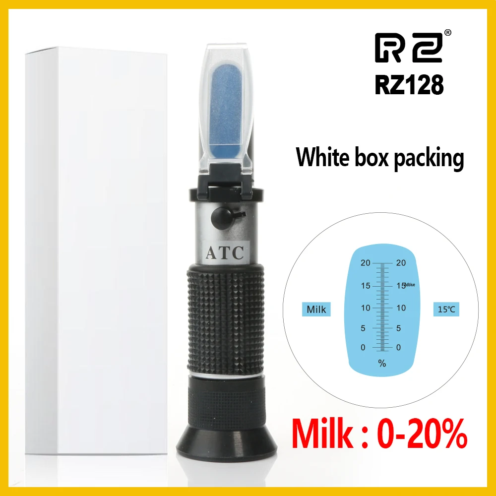 RZ 0-20% молоко БРИКС тестер метр УВД точность измерения молока рефрактометр ручной инструмент RZ128 - Цвет: RZ128-WHITE BOX