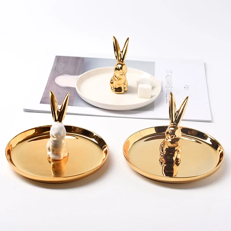Нордическое украшение для дома с изображением животных Кролик свадебное блюдо