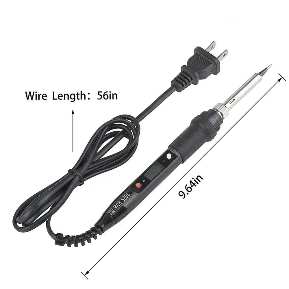 

80W Electric Soldering Iron Adjustable Temperature LCD Digital Display 110V 220V Welding Solder Iron Tips Repair Rework Tool Kit