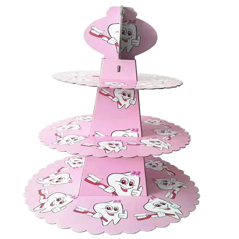 3-х уровневый розовое нижнее белье с принтом зуб подставка для свадебного торта