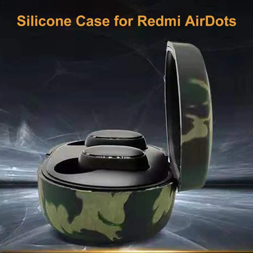 Чехол для наушников для Redmi Airdots True Blue, беспроводная силиконовая оболочка, ударопрочная камуфляжная Защитная крышка
