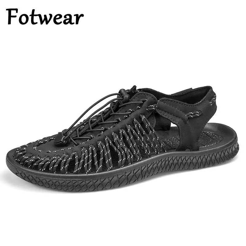 

Breathable Weaving Men Shoes Summer Outdoor Man Sandals Lightweight Mens Sneakers Lace Up Flat Casual Shoes Soft Zapatillas
