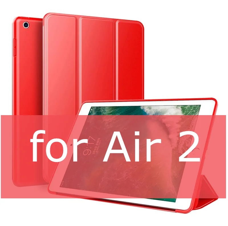 SUREHIN хороший чехол для apple iPad air 2 1 9,7 чехол силиконовый мягкий защитный умный кожаный чехол для iPad 9,7 чехол - Цвет: Red for Air 2