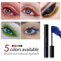5 color mascara vibely 4d volume curling eyelashes lengthening eye lashes makeup blue green red yellow orange princess mascara