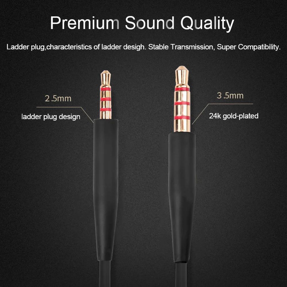 KEBIDU 2 цвета микрофонный кабель наушники аудио шнур для Soundtrue On Ear с пшеницей QC35 QC25