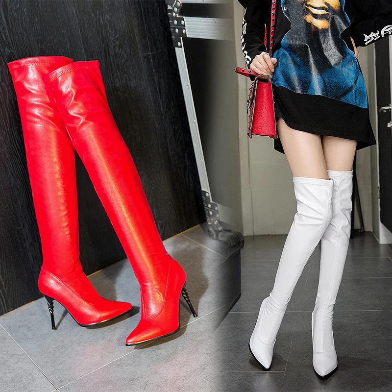 

Autumn Winter lady Thigh High Boots 2019 New Shoes Women Boots Black Over the Knee Boots Sexy Female botas mujer zapatillas 39