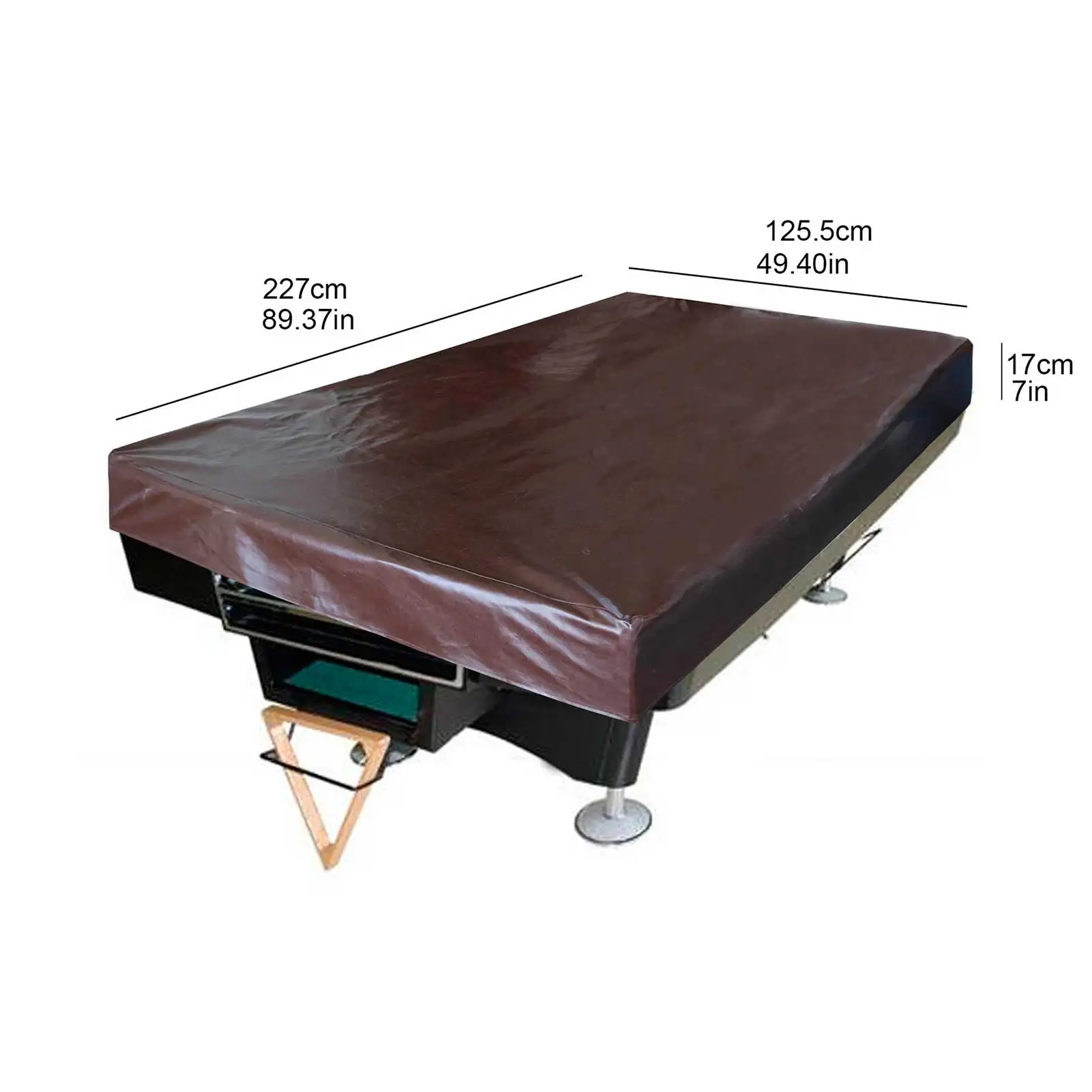 

Leather Billiard Cover High Quality Durable Heavy Duty Waterproof Tear-proof Table Cover For Most Standard Pool Tables 7 Feet