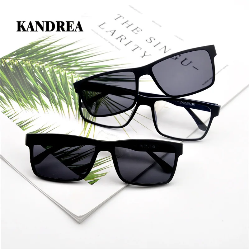 

KANDREA Dual Purpose Clip Magnetic Sunglasses Polarized UV Lens Frame Men Women Sport Sun Glasses Camping Driving Clip Eyewear