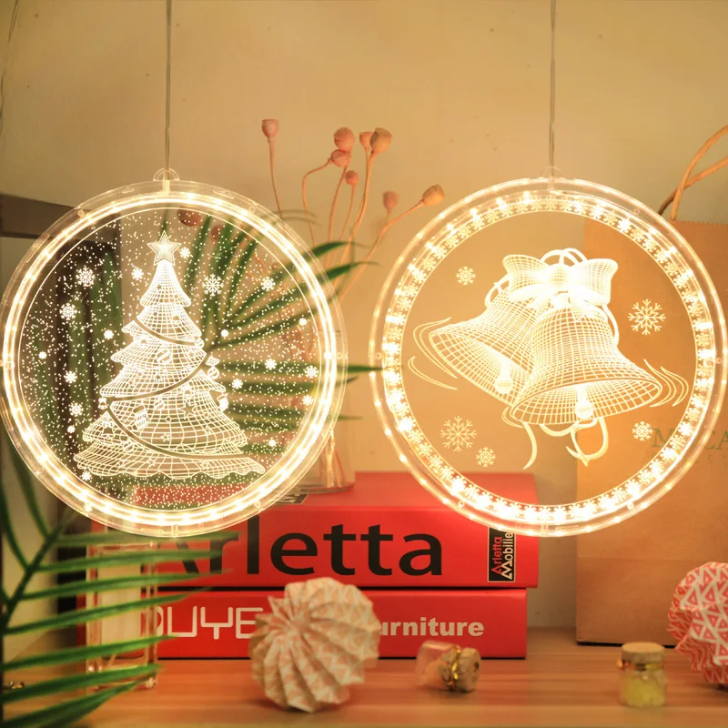 

16cm Santa Claus Snowflake Tree LED Light String Christmas Decoration 2021 Christmas Ornaments Christmas Gifts New Year Gifts