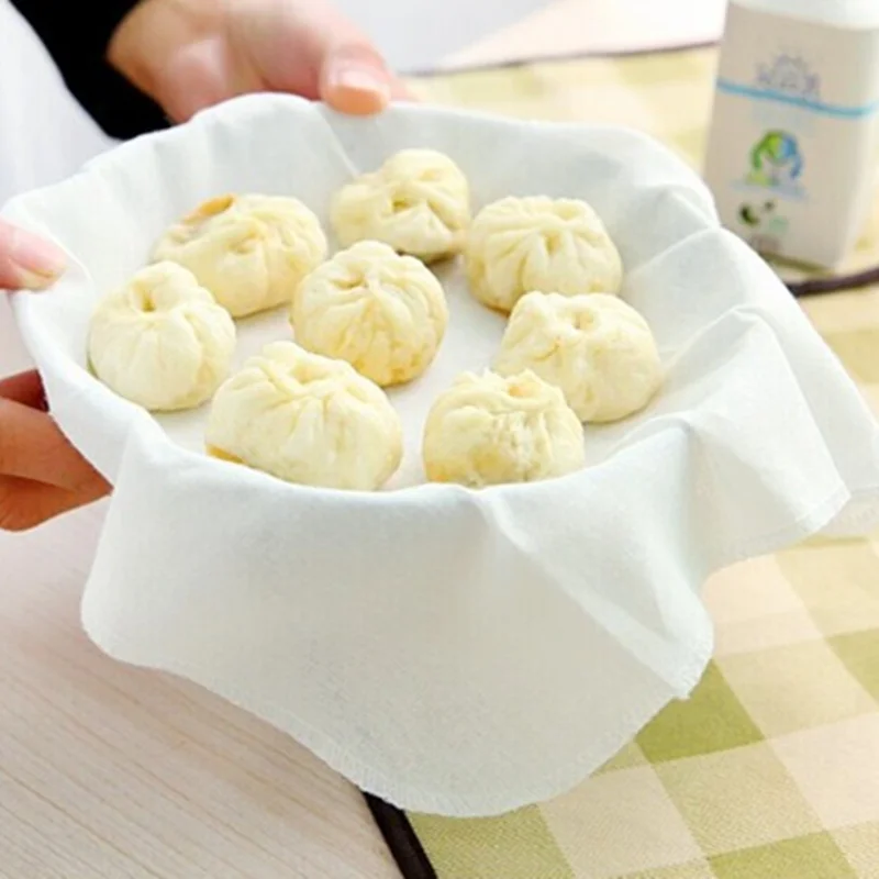 1Pc Reusable Natural Cotton Steamer Cloth Bread Bun Baking Mats Liners Kitchen Bakeware Tools | Дом и сад