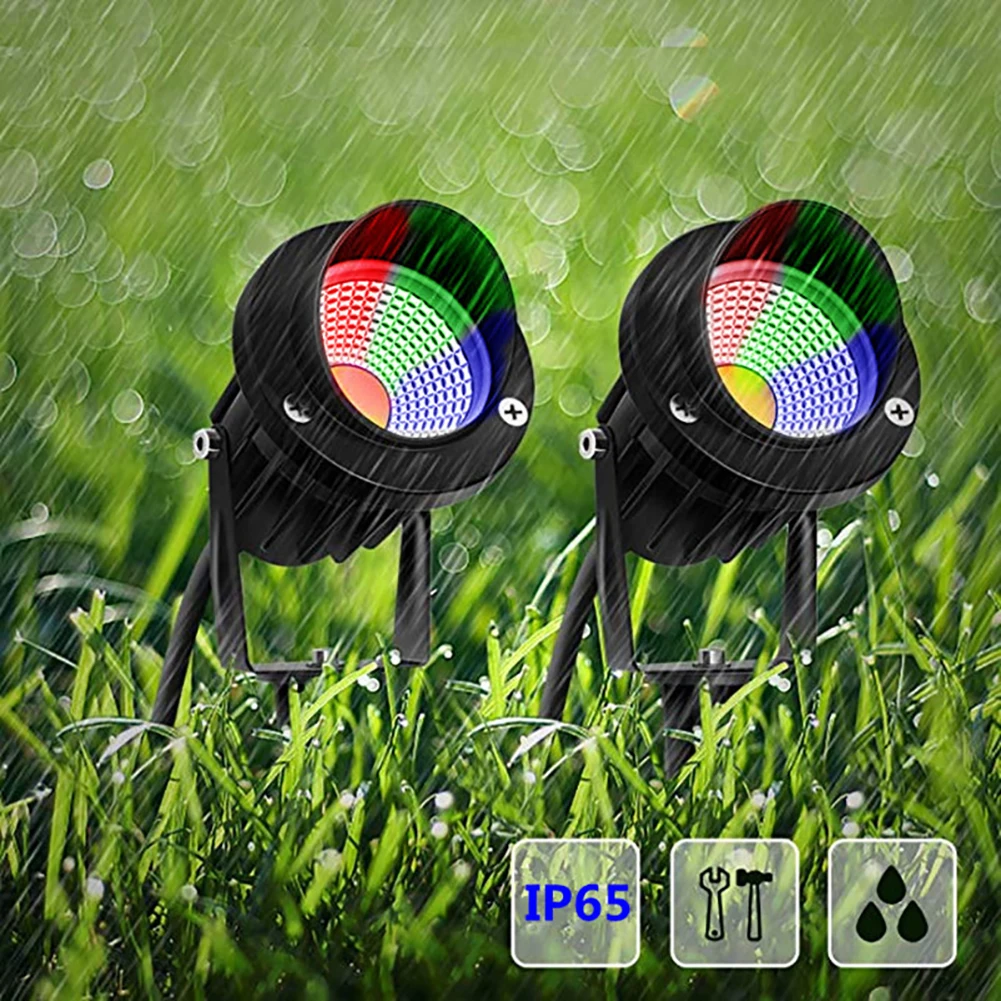 10W RGB LED Flood Light Outdoor Garden Sidewalk Flood Light Landscape Yard Path Lawn Lamp Spotlight W Remote Control DC/AC 12V