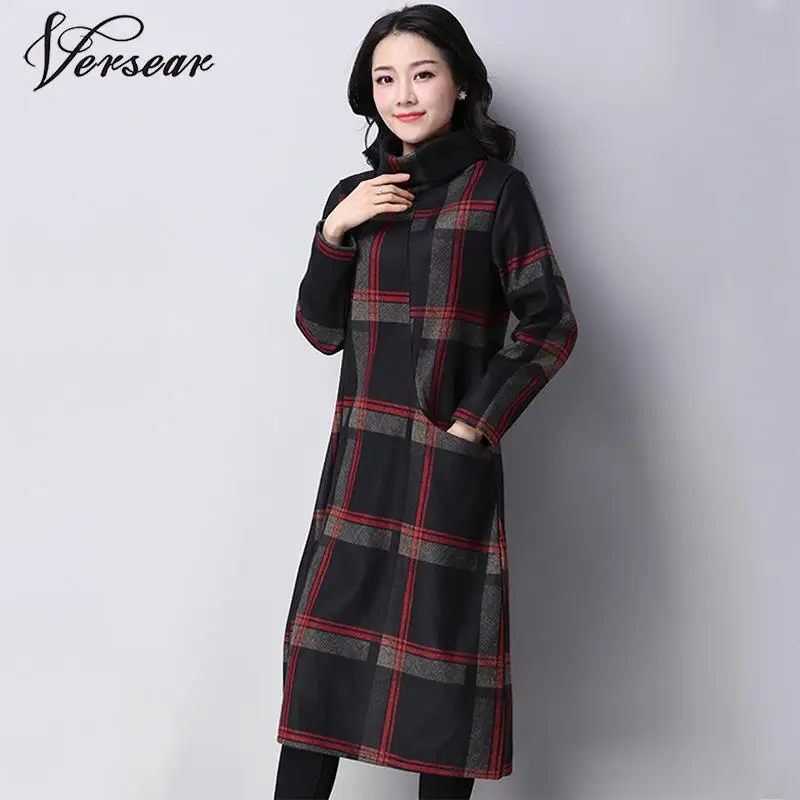 Женское платье водолазка Versear повседневное теплое средней длины с высоким