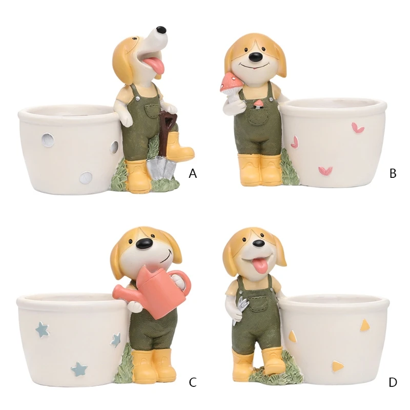 Цветочный горшок с мультипликационным щенком суккулентами ваза для собак