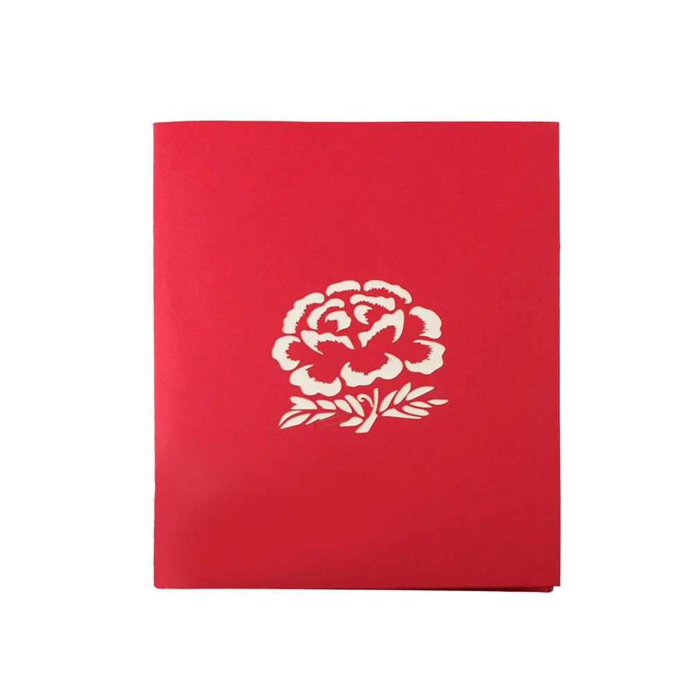 3D Pop Up Cards Beautiful Peony Flowers New Year Series Wedding Mother's Day Invitation Greeting Anniversary Souvenirs | Дом и сад