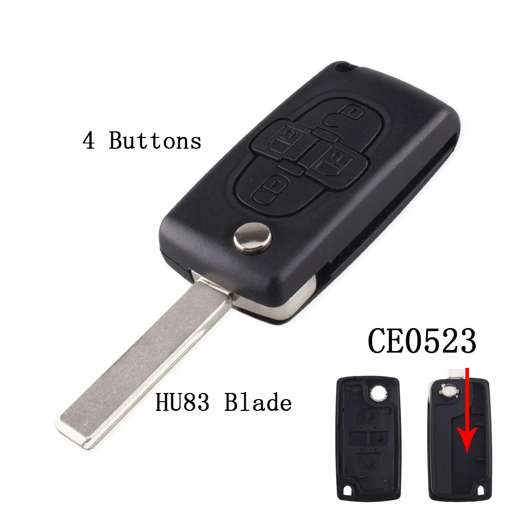 4BT HU83 CE0523 KEYYOU 2/3/4 BTN дистанционный ключ для автомобиля в виде ракушки чехол для Citroen купе VTR C2 C3 C4 C5 C6 C8 Berlingo; Picasso Xsara для peugeot - Цвет: 4BT HU83 CE0523