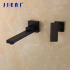Матовый черный смеситель для ванной jienne, настенный смеситель из цельной латуни для раковины