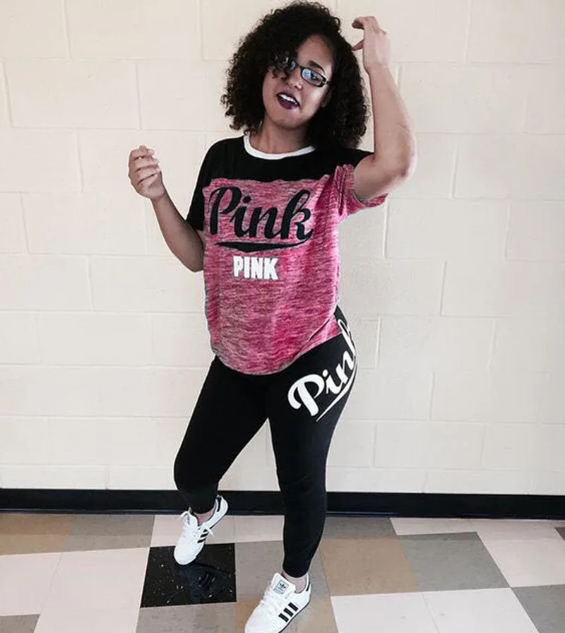 Новинка 2020 розовый модный костюм с буквенным принтом хит продаж женский