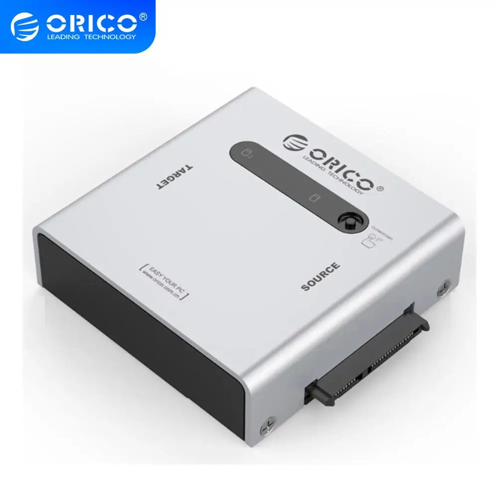 Алюминиевый Дубликатор жестких дисков ORICO 2 bay 5 и 3 дюйма SATA с кабелем USB3.0