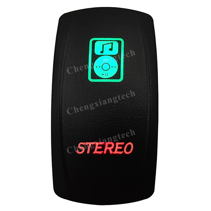 

12V Green & Red Led Rocker Switch STEREO 5Pin SPST ON OFF for Boat Car Carling ARB NARVA RAV4 WD Hella Contura 4x4