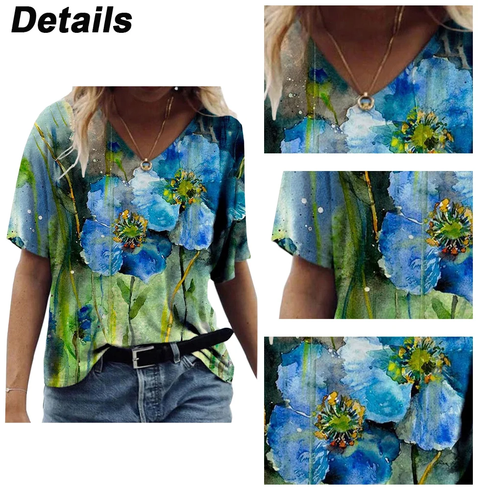 

Print Harajuku Summer Casual Women Clothes Short Sleeve Loose Tshirts Street Print Tee Shirts O Neck Tops Femme T-shirt 2021 D30