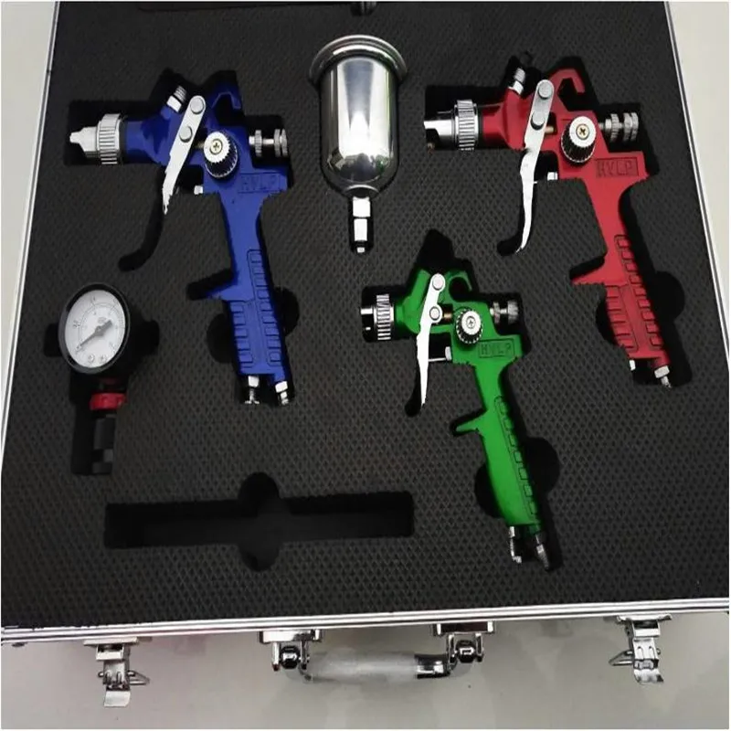 Новый экологичный H827 + H2000 пистолет-распылитель алюминиевый ящик набор