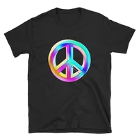 neon colored crossed peace signs t shirt