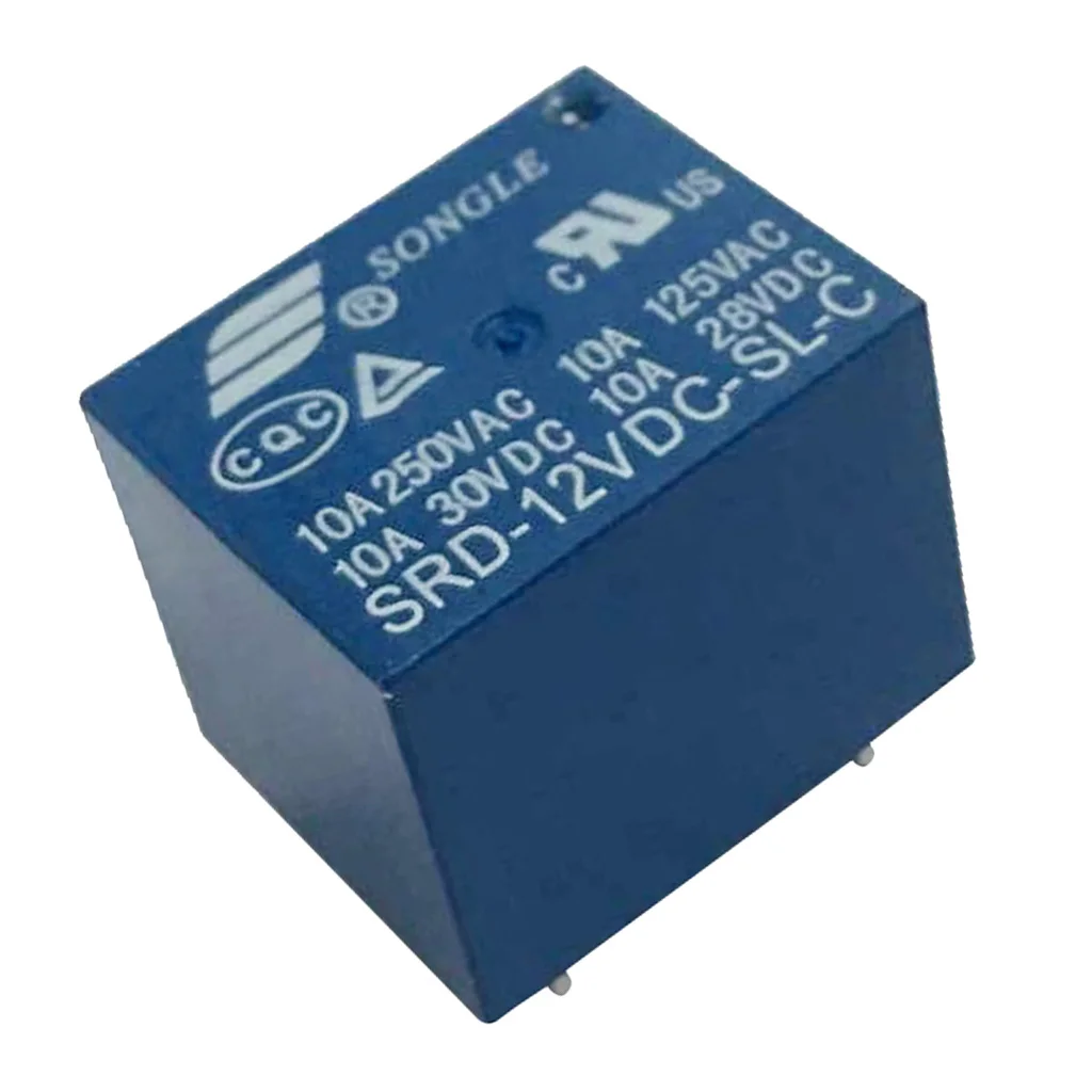 

10pcs Mini Songle Relay 12V DC 10A 250V SPDT 5-Pins PCB SRD-12VDC-SL-C