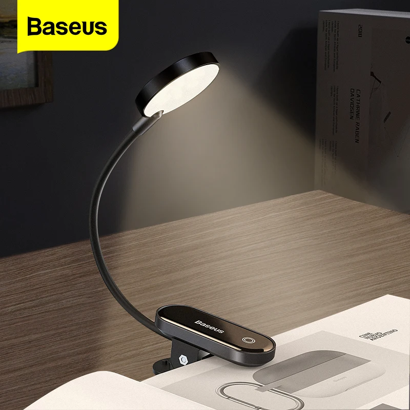 Светодиодный книжный светильник Baseus USB перезаряжаемый настольная лампа