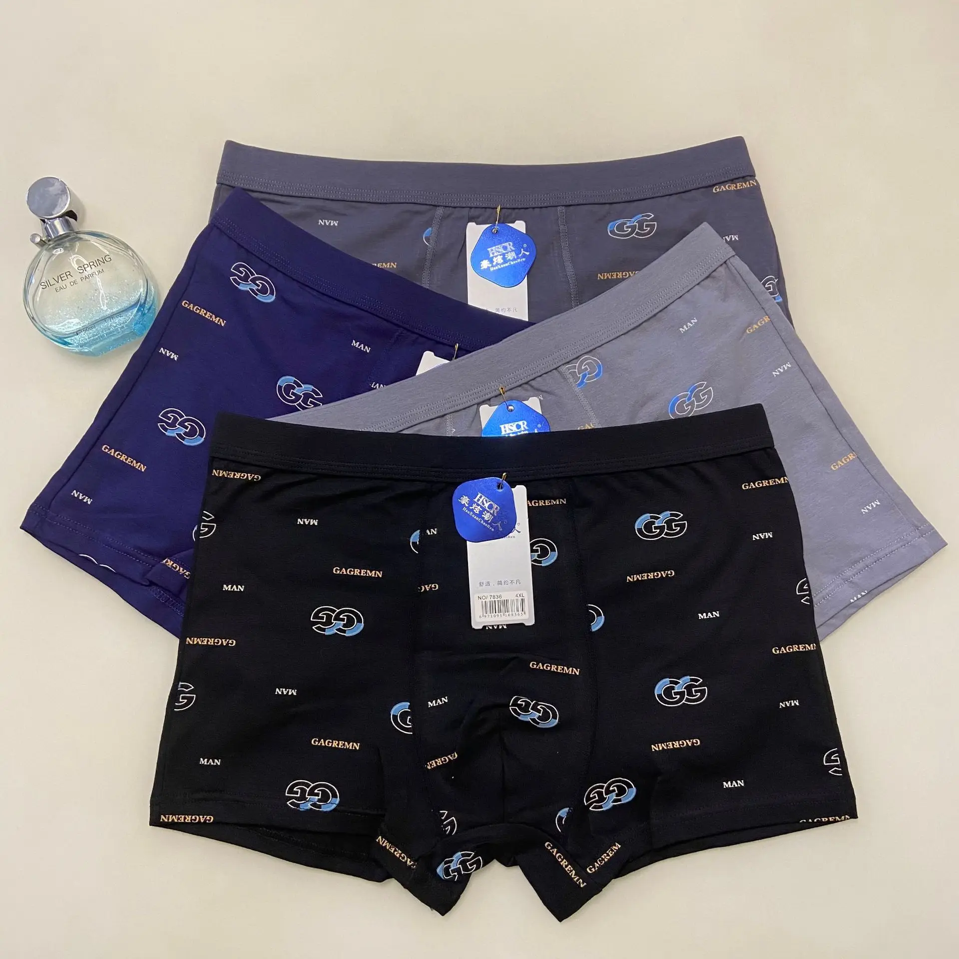 

GG classic men's cotton underwear ice silk breathable high-quality boxer shorts