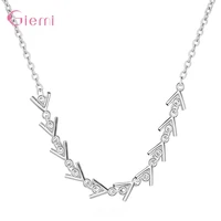 authentic 925 sterling silver geometric element pendant necklace for women chain link necklace silver 925 jewelry triangle shape