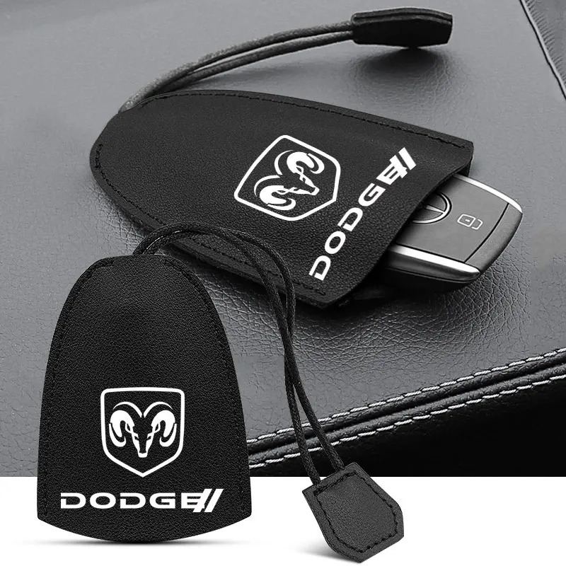 

1pcs Car Accessory Leather Keychain With Rope Key Storage Case for Dodge Challenger Avenger SXT Caliber Nitro RAM 1500 Interior