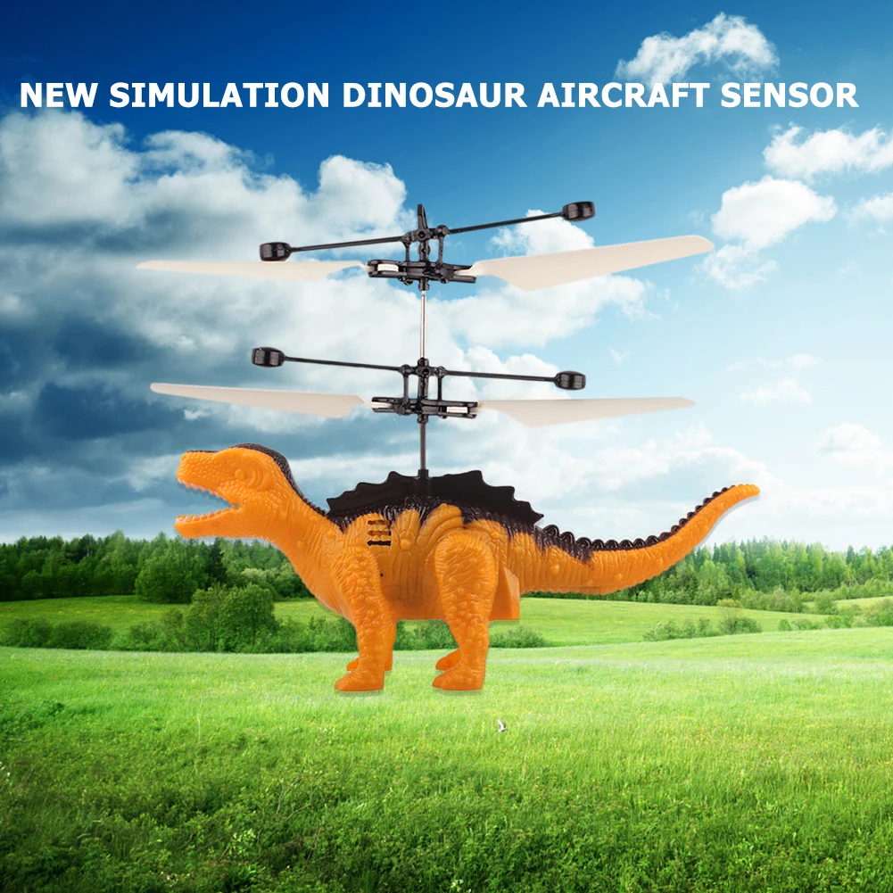 

Aircraft Remote Control Toys Electronic Infrared Induction Dinosaur w/LED Light Children Portable Interactive Present