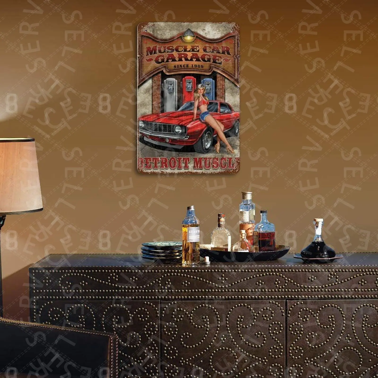 

Muscle Car Garage Tin Signs Retro Plaque Home Decor Wall Sticker Iron Art Poster Plates 20x30cm