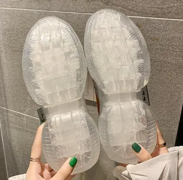 Женские кроссовки на прозрачной подошве повседневные дышащие с