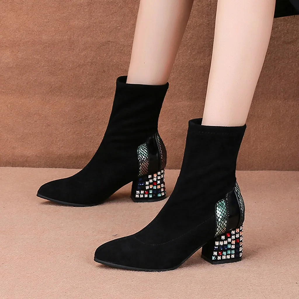 Женские ботинки Осень-зима 2019 женская обувь Брендовые женские ботильоны на