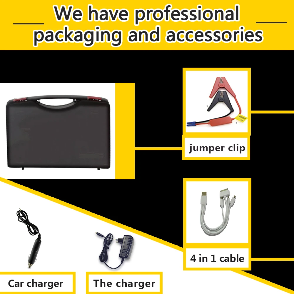 Стартер скачка автомобиля со встроенным компрессором воздушного насоса 16800mah 400A