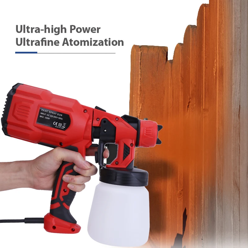 

550W High Power Electric Spray Guns Airbrush 110V/230V AC 1.8mm Nozzle HVLP Spray Guns Handheld For Furniture Wall Car Airbrush