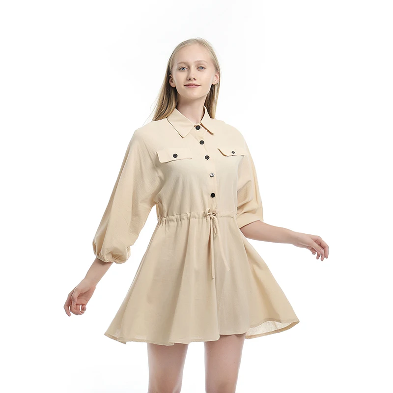 2019 Летняя мода Женская цельная рабочая одежда рубашка приталенная свободное