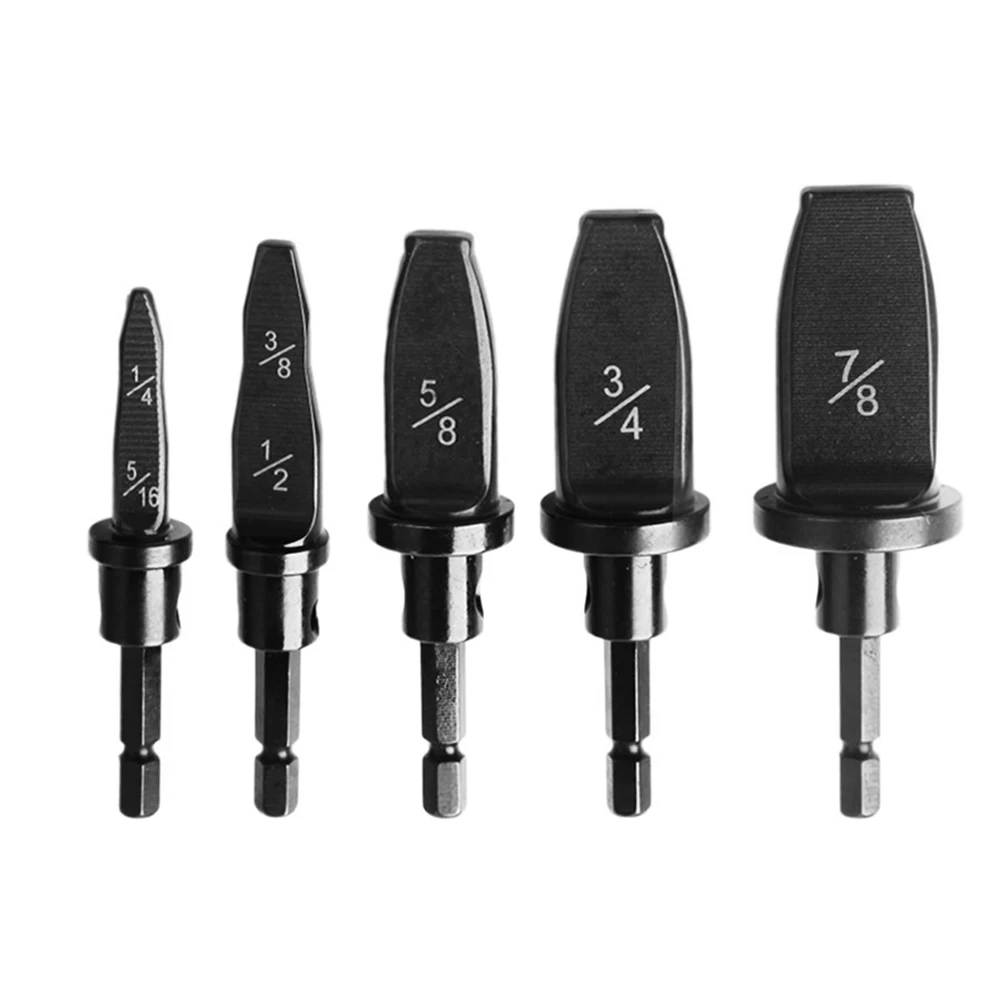 

5pcs 1/4 3/8 5/8 3/4 7/8 inch Rugged Tube Expander Screwdriver Drill Bits Set for Air Conditioner Soft Copper Pipe Swaging Tool