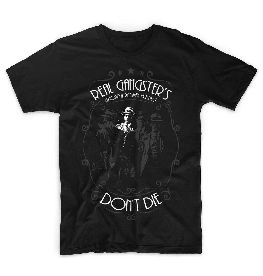 Al Capone топы футболка гангстер деньги мощность уважение пистолет США Чикаго