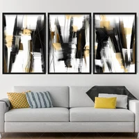 prints abstract black yellow art from original textured painting mix v1 wall poster decor gift