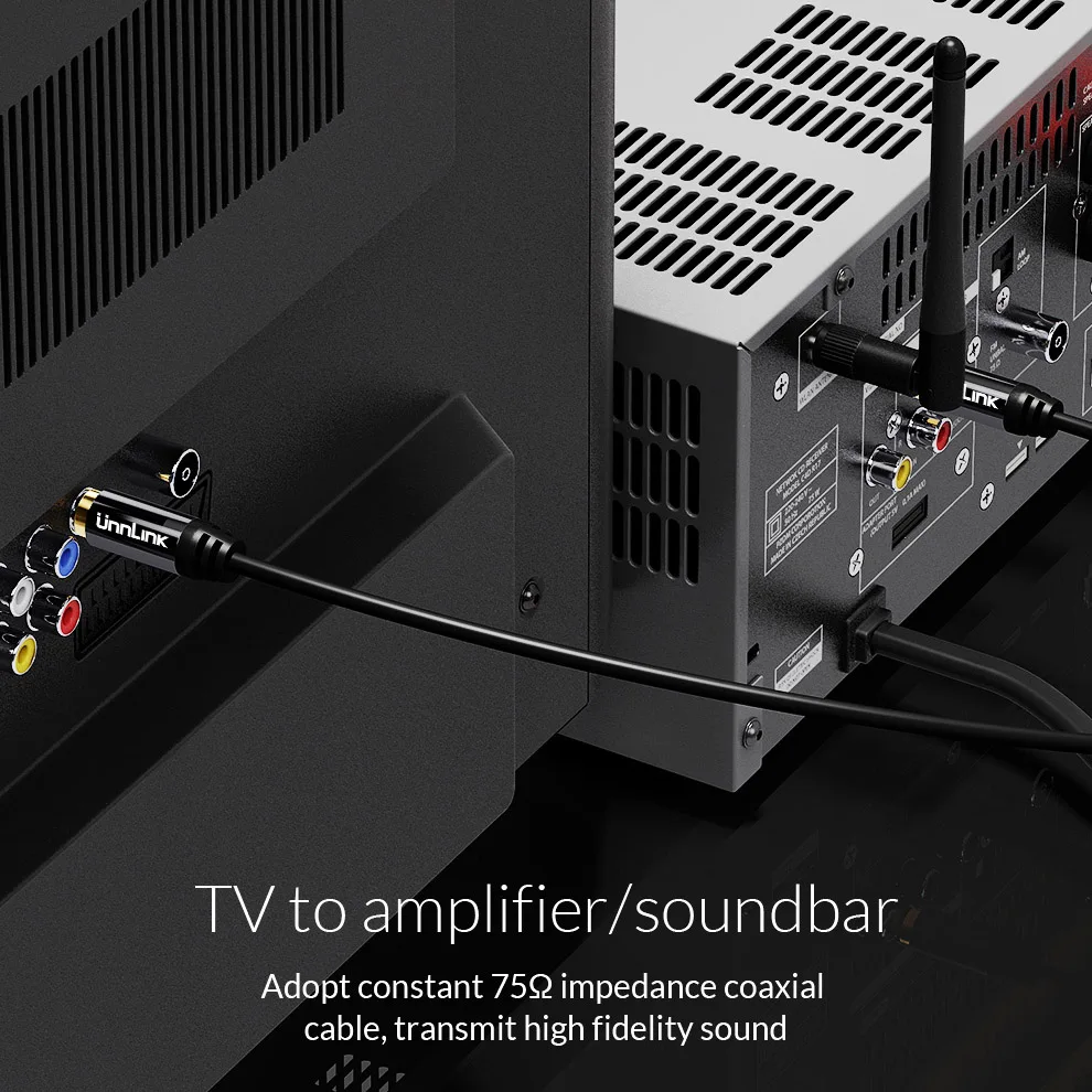 Unnlink HiFi 5 1 SPDIF коаксиальный кабель м 2 3 8 10 видеокабель для ТВ усилителя динамика