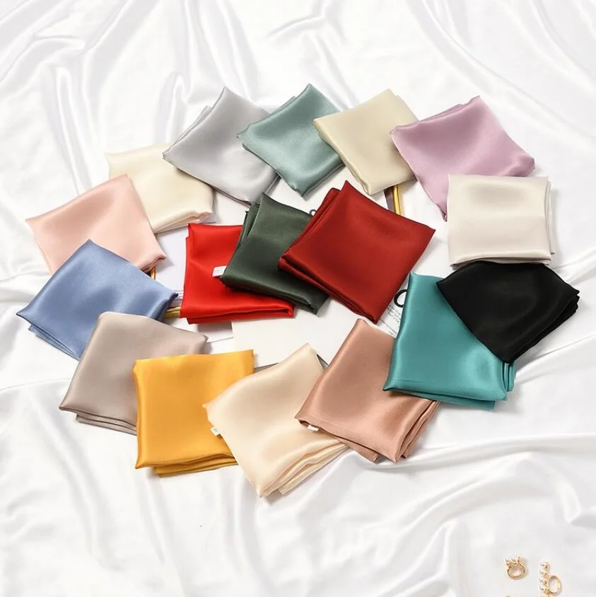 

53*53cm Silk Handkerchief For Women Ribbon Of Small Bandana Hair Small Square Shawls And Design Wrappers Printed Neck Scarves