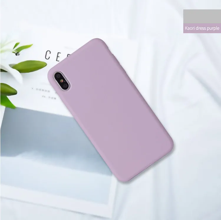 Однотонный силиконовый чехол для iPhone XS 11 Pro Max XR XS Max X 6 6S 7 8 Plus, мягкий ТПУ чехол USLION, карамельный цвет, чехол для телефона - Цвет: Светло-фиолетовый