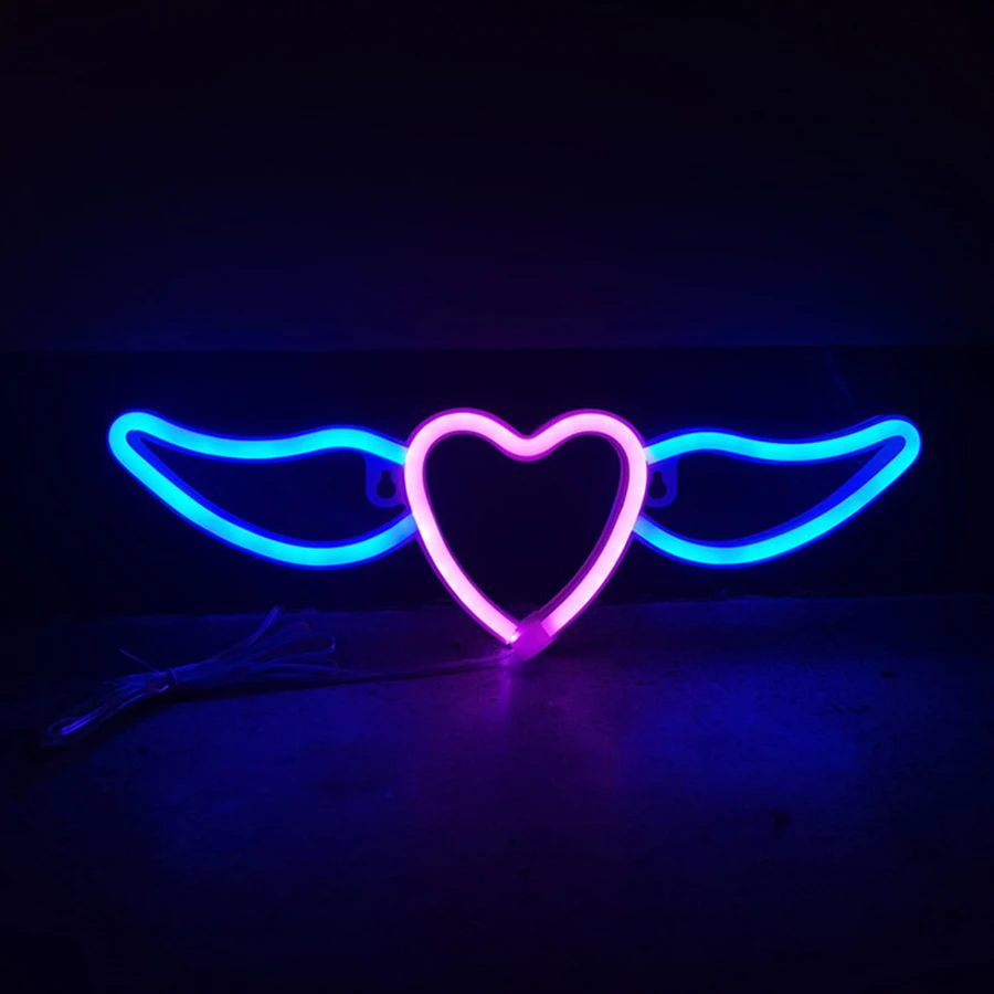 Неоновые светодиодсветодиодный светильники в форме крыльев Ангела декоративная